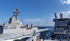 HMNZS Aotearoa refuels HMAS Hobart video